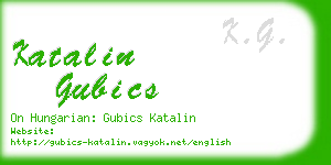 katalin gubics business card